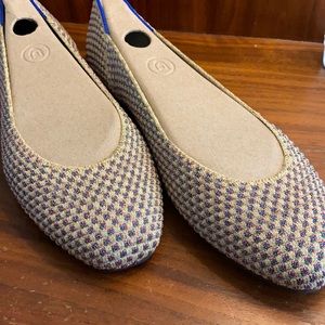 Rothy‘s multi metallic square toe flats